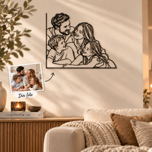 MemoraLine – Familjeporträtt i Metall, Linjekonst