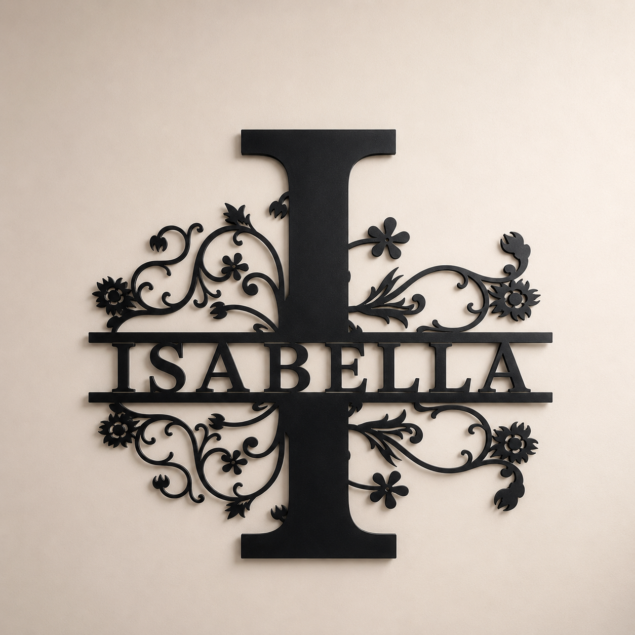FloraLuxe Monogram – Personligt monogram i metall med blommor