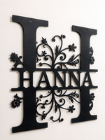 FloraLuxe Monogram – Personligt monogram i metall med blommor