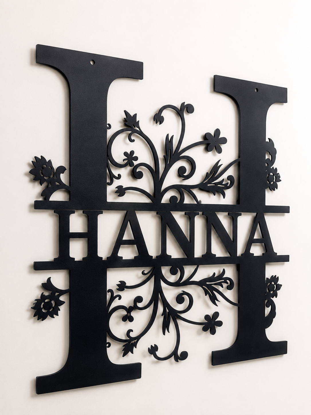 FloraLuxe Monogram – Personligt monogram i metall med blommor