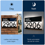 LumiAdress Solar LED Namnskylt – Personlig Adresskylt med Namn