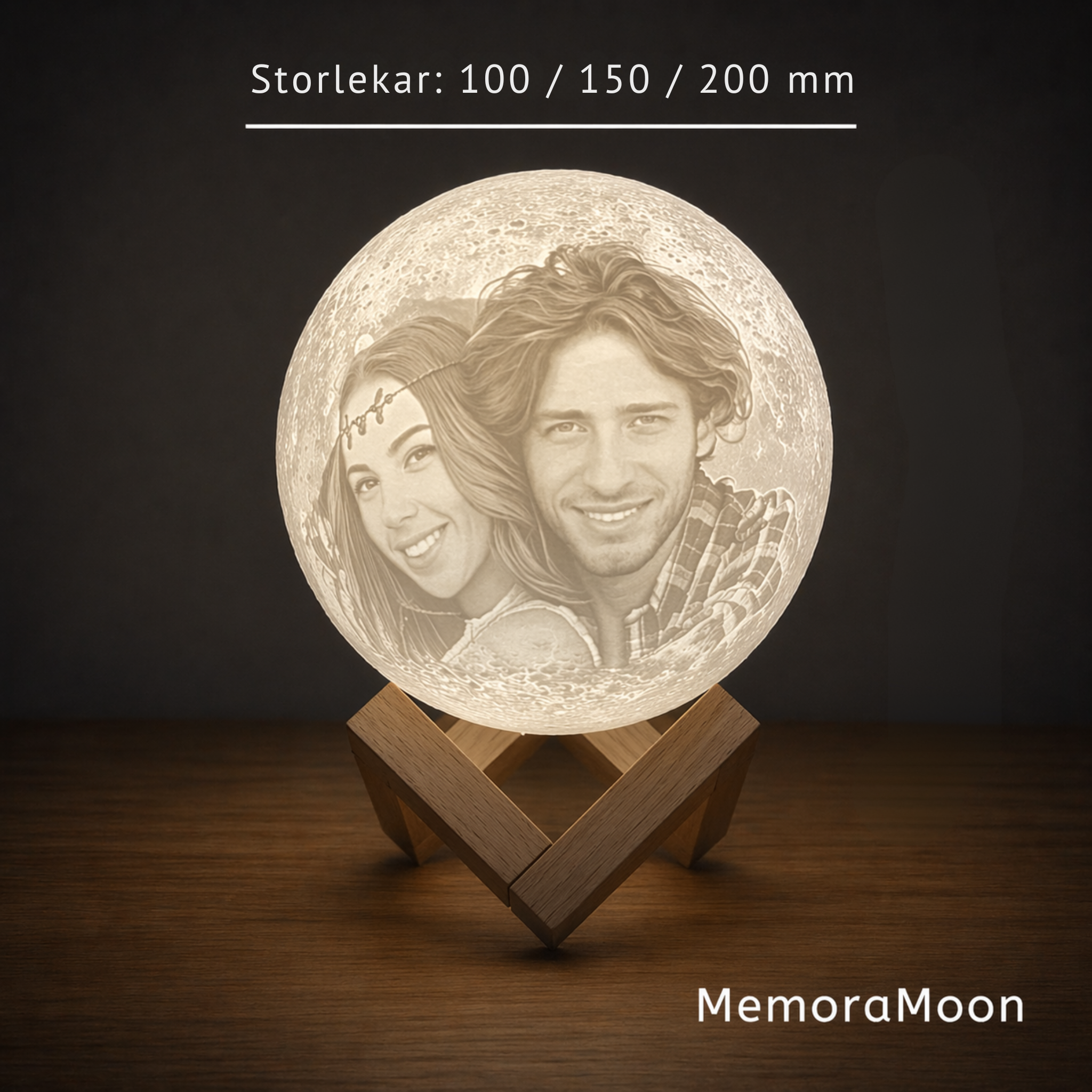 MemoraMoon – Personlig 3D-månlampa med foto