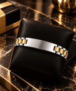 NameBar armband med gravyr – silver/guld