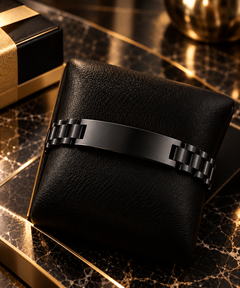 NameBar armband med gravyr – svart