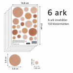 6 ark med prickdekaler, 14,8 × 21 cm per ark