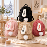 Plyschryggsäck med Kaninöron och Namn – Personlig Ryggsäck med Broderi