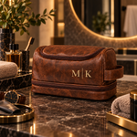 TravelCase necessär med namn – rödbrun